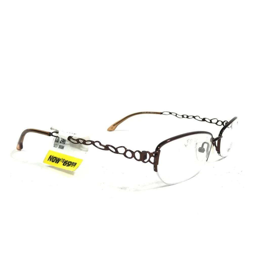 Catherine Deneuve CD-246 BRN Eyeglasses Frames Brown Oval Half Rim 52-17-135